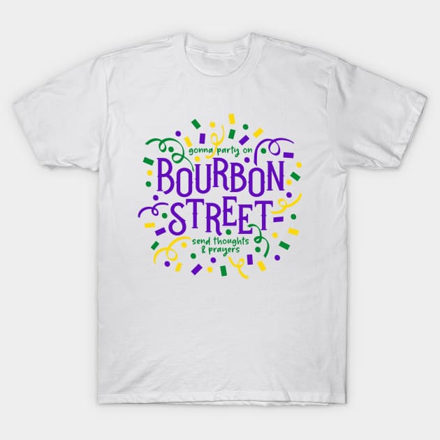 Mardi Gras Bourbon Street T-Shirt by TreetopDigital